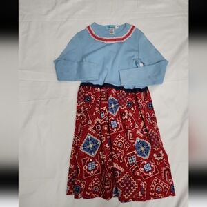 Talonklaus girls size 4 red Patchwork dress #G04
